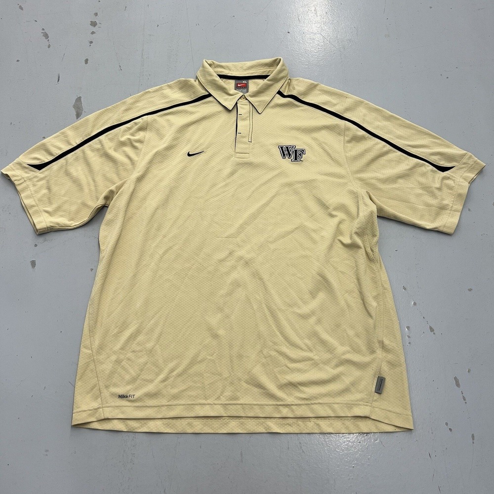 Nike Team Wake Forest Demon Deacons Polo Shirt Mens XL Gold Nike FIT Gameday